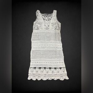 White Lace Crochet Dress Coverup